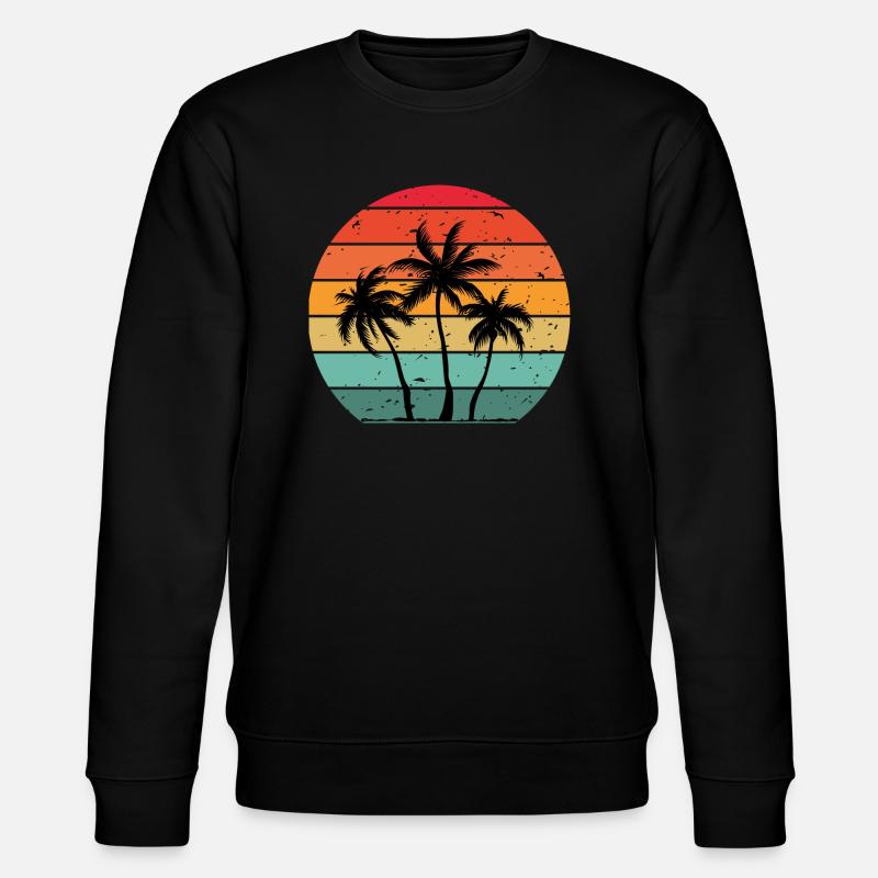 Strand, Sommerferien, Palmen - Stanley/Stella Unisex Bio-Sweatshirt CHANGER  - Schwarz