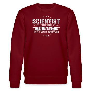 Des collègues scientifiques offrent un dicton de profession - Sweat bio CHANGER Stanley/Stella Unisexe - bordeaux - Devant - Nik (191cm) & Marisol (170cm)