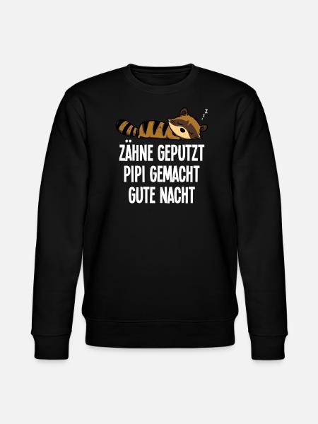 Vaskebjørn tænder børstet godnat sjovt motiv - Stanley/Stella økologisk unisex-sweatshirt CHANGER  - sort