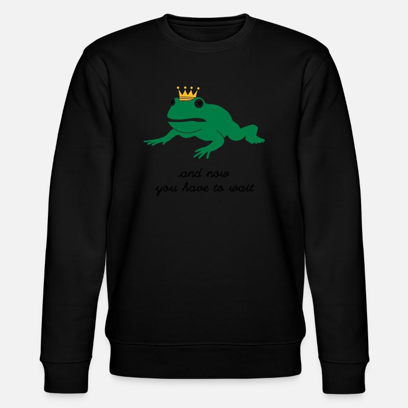grumpy frog prince - waiting - Stanley/Stella CHANGER Unisex Organic Sweatshirt - black