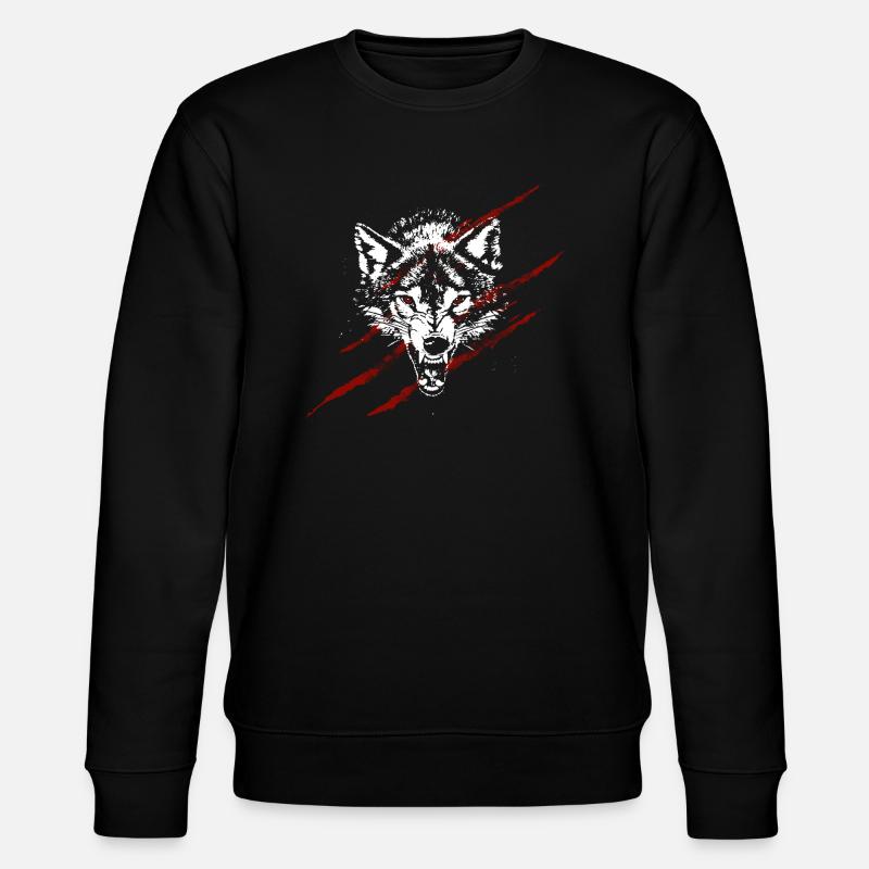 Angry wolf - Stanley/Stella Unisex Bio-Sweatshirt CHANGER  - Schwarz