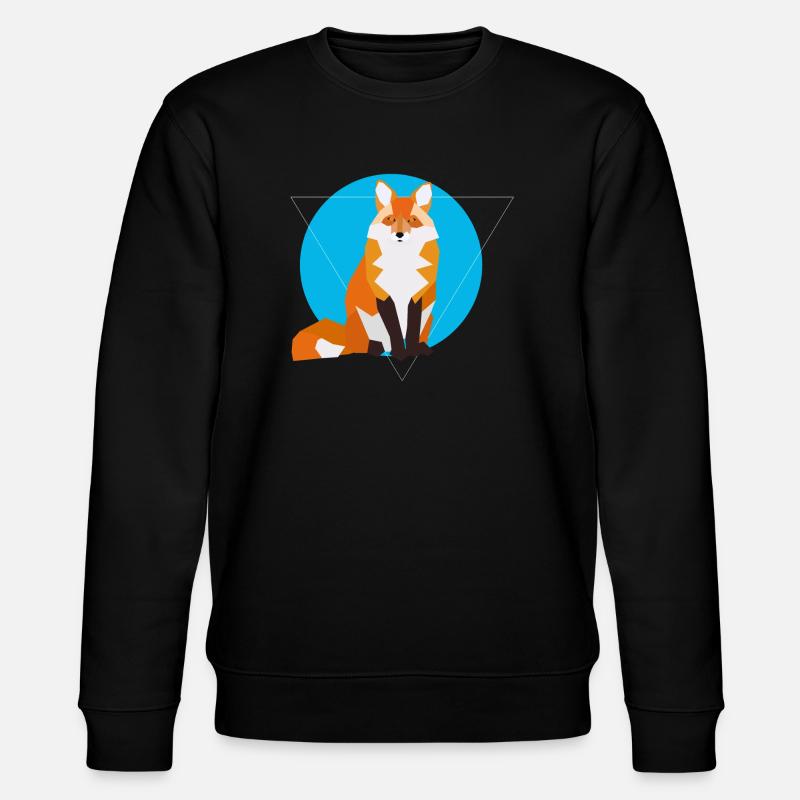 Geometric Fox - Stanley/Stella CHANGER Unisex Organic Sweatshirt - black
