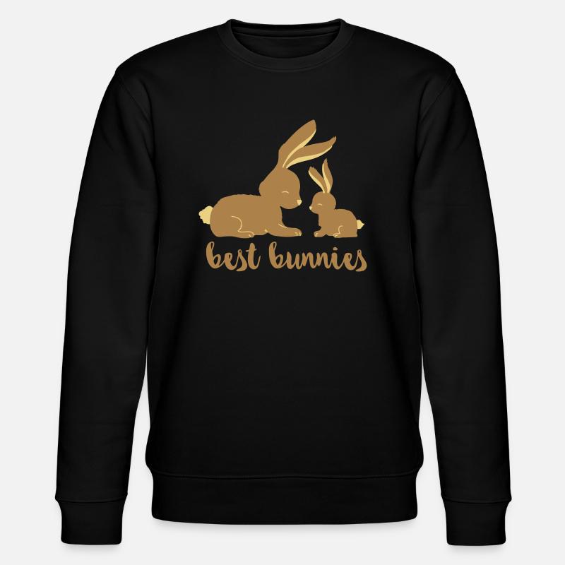 Best Bunnies - beste Freunde - Stanley/Stella Unisex Bio-Sweatshirt CHANGER  - Schwarz