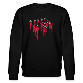 Blut Tropfen Mischpult - Stanley/Stella Unisex Bio-Sweatshirt CHANGER  - Schwarz - Vorne - Nik (191cm) & Marisol (170cm)
