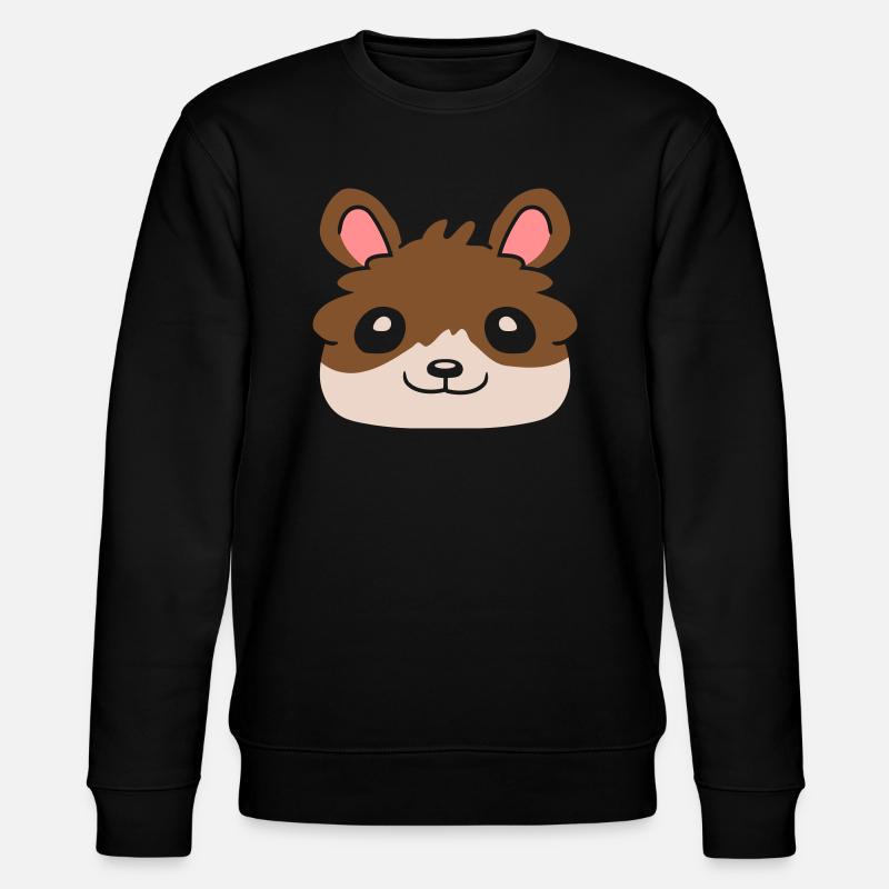 Hamster Gesicht Comic Geschenkidee - Stanley/Stella Unisex Bio-Sweatshirt CHANGER  - Schwarz