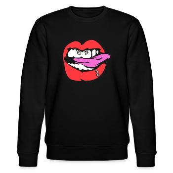 Brustwarzenpiercing - Stanley/Stella Unisex Bio-Sweatshirt CHANGER  - Schwarz - Vorne - Nik (191cm) & Marisol (170cm)