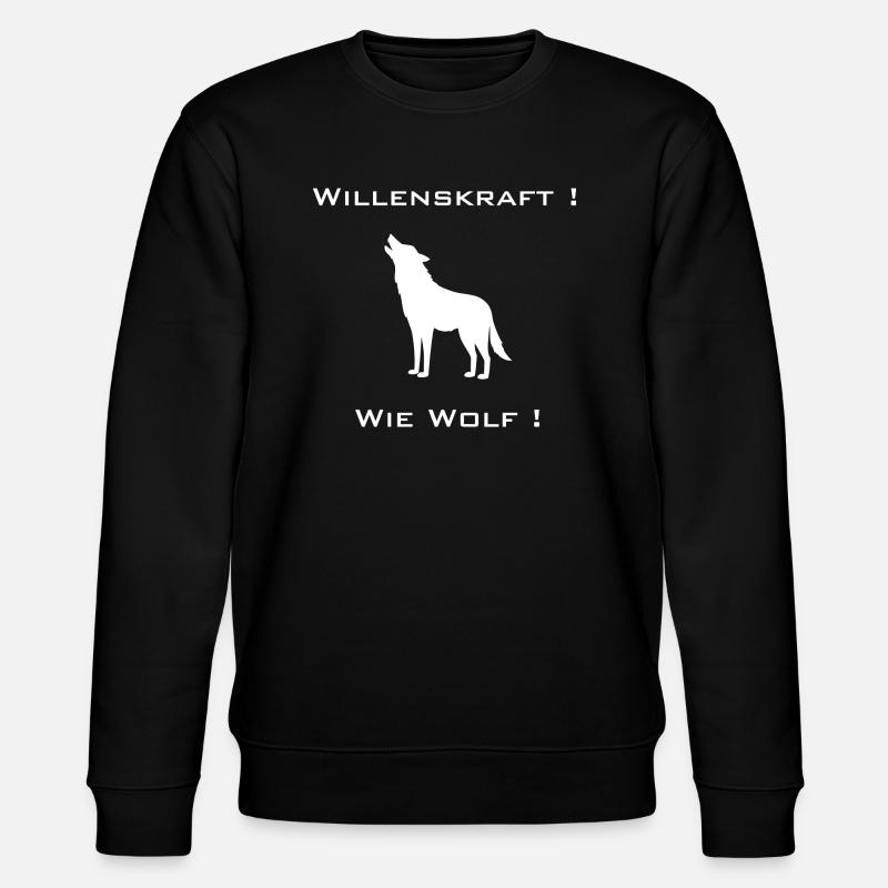 Willenskraft wie Wolf 2 - Stanley/Stella Unisex Bio-Sweatshirt CHANGER  - Schwarz