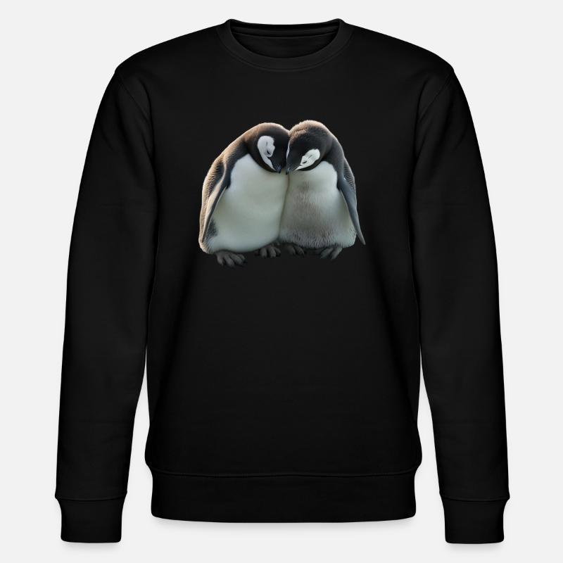 Zwei Pinguine umarmen sich - Stanley/Stella Unisex Bio-Sweatshirt CHANGER  - Schwarz