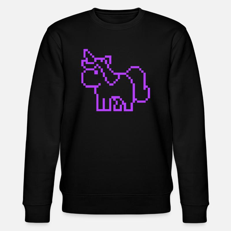 pixel einhorn - Stanley/Stella Unisex Bio-Sweatshirt CHANGER  - Schwarz