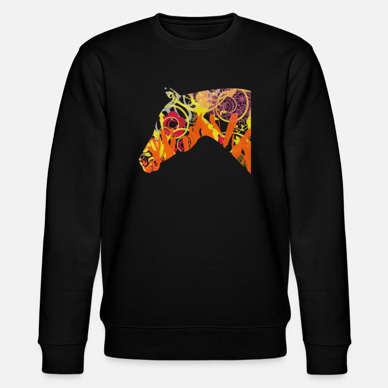Pferdekopf bunt - Stanley/Stella Unisex Bio-Sweatshirt CHANGER  - Schwarz