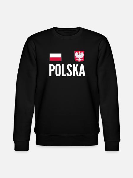 Poland Soccer Jersey - Stanley/Stella CHANGER Unisex Organic Sweatshirt - black