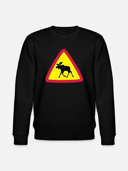 Elk warning 3clr - Stanley/Stella CHANGER Unisex Organic Sweatshirt - black