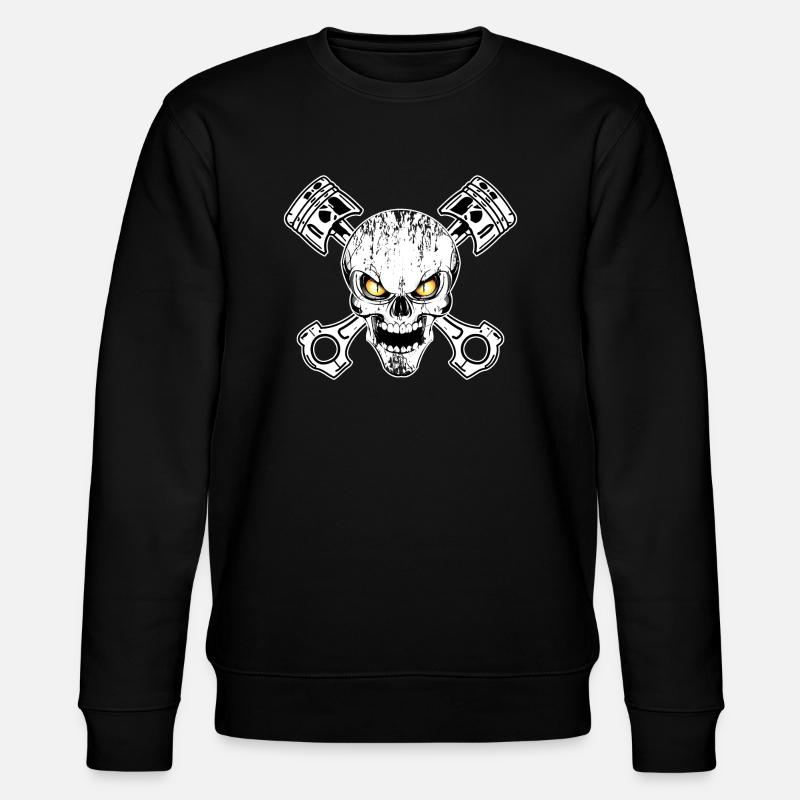 Biker skull 02 - Sweat bio CHANGER Stanley/Stella Unisexe - noir