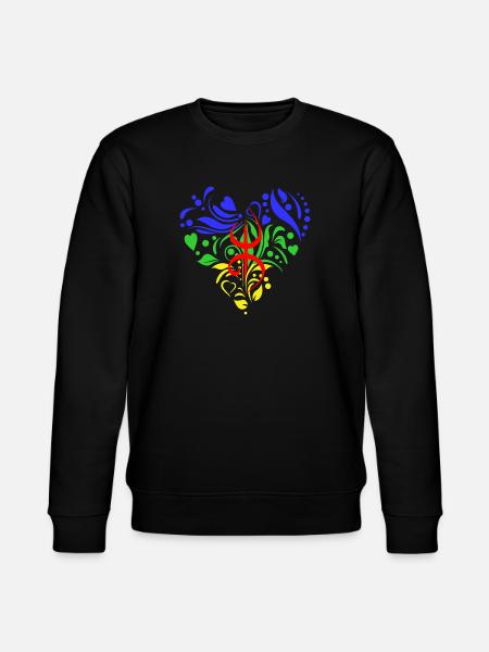 Amazigh Berber Heart - Stanley/Stella CHANGER Unisex Organic Sweatshirt - black