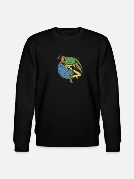 Fly fishing perch fish - Stanley/Stella CHANGER Unisex Organic Sweatshirt - black