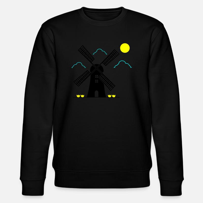 moulin à vent paysage - Sweat bio CHANGER Stanley/Stella Unisexe - noir
