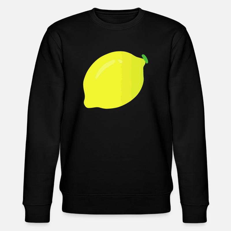 Zitrone Illustration Geschenkidee - Stanley/Stella Unisex Bio-Sweatshirt CHANGER  - Schwarz