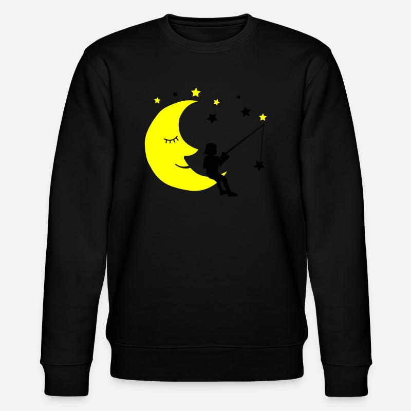 Kind angelt Sterne - Stanley/Stella Unisex Bio-Sweatshirt CHANGER  - Schwarz
