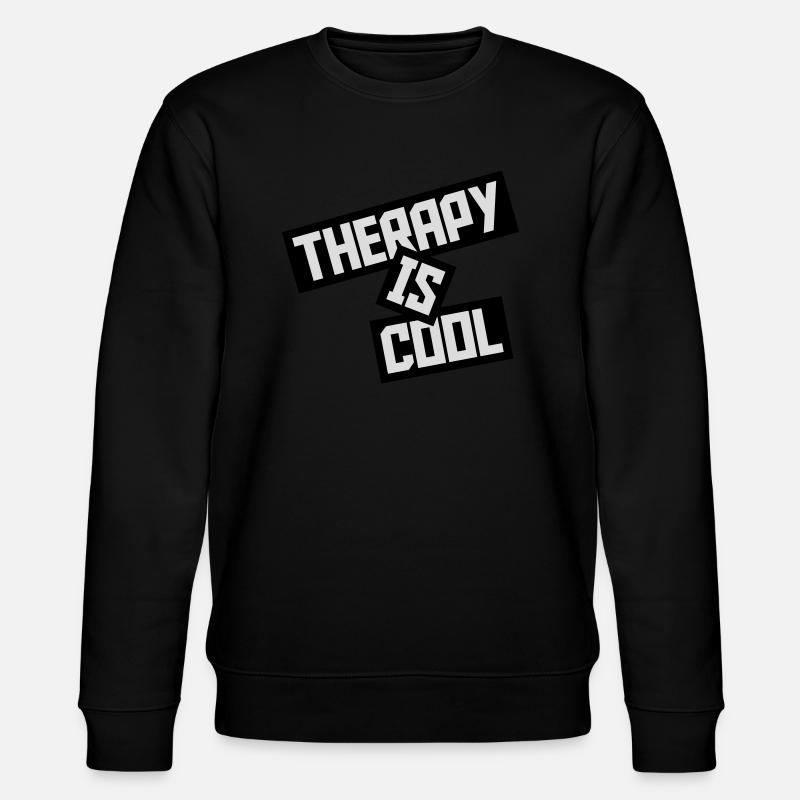 therapy is cool Zitat - Stanley/Stella Unisex Bio-Sweatshirt CHANGER  - Schwarz