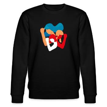 Girls and Women Unity Power in Diversity feminist - Stanley/Stella CHANGER Unisex Organic Sweatshirt - black - Front - Nik (191cm) & Marisol (170cm)