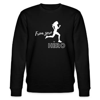 From Zero to Hero - Stanley/Stella Unisex Bio-Sweatshirt CHANGER  - Schwarz - Vorne - Nik (191cm) & Marisol (170cm)