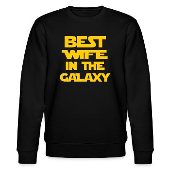 Beste Ehefrau der Galaxie - Stanley/Stella Unisex Bio-Sweatshirt CHANGER  - Schwarz - Vorne - Nik (191cm) & Marisol (170cm)