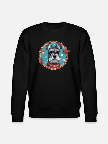 Zwergschnauzerhund Weihnachten, Liebeshunde - Stanley/Stella Unisex Bio-Sweatshirt CHANGER - Schwarz