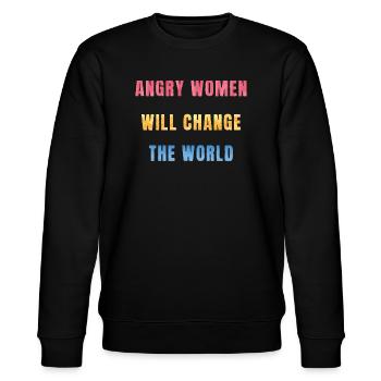 Empowerment für Frauen: Bunte Feministische - Stanley/Stella Unisex Bio-Sweatshirt CHANGER  - Schwarz - Vorne - Nik (191cm) & Marisol (170cm)