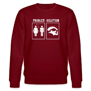 Problème Solution Épouse Mari Parachute Parachutisme - Sweat bio CHANGER Stanley/Stella Unisexe - bordeaux - Devant - Nik (191cm) & Marisol (170cm)