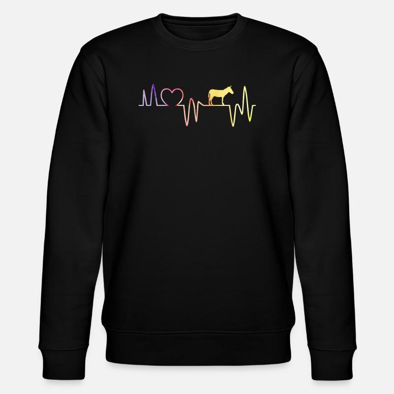Heartbeat Donkey - Stanley/Stella CHANGER Unisex Organic Sweatshirt - black