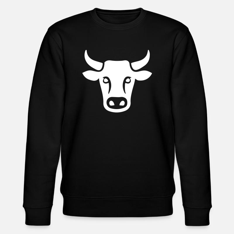 Kuh Rind Kopf - Stanley/Stella Unisex Bio-Sweatshirt CHANGER  - Schwarz