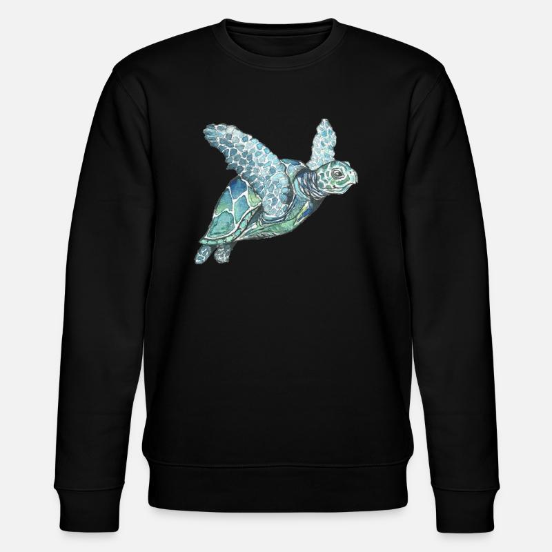 tortue aquarelle - Sweat bio CHANGER Stanley/Stella Unisexe - noir