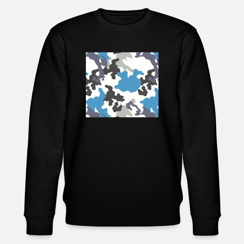 Camouflage Blau Muster - Stanley/Stella Unisex Bio-Sweatshirt CHANGER  - Schwarz