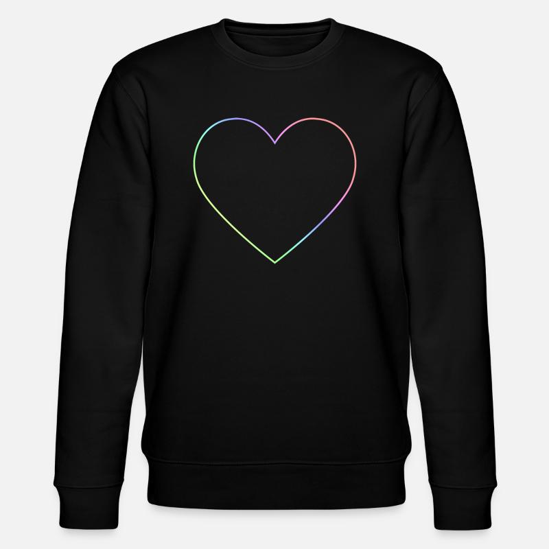 Regenbogen Herz Regenbogenherz - Stanley/Stella Unisex Bio-Sweatshirt CHANGER  - Schwarz