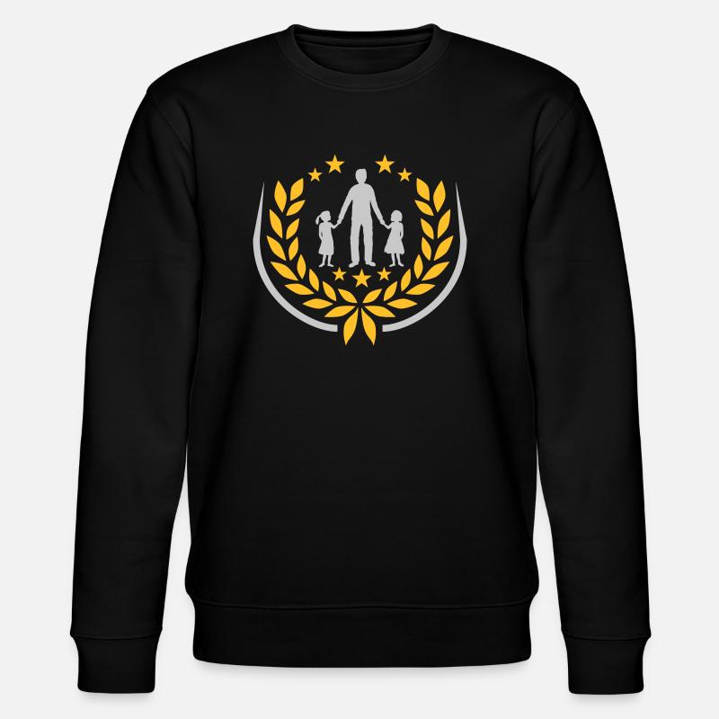 Laurel wreath father 2 daughters - Stanley/Stella CHANGER Unisex Organic Sweatshirt - black