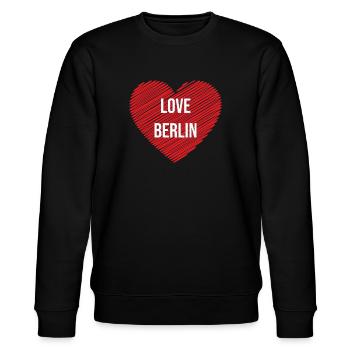 Love Berlin T-Shirt - Stanley/Stella Unisex Bio-Sweatshirt CHANGER  - Schwarz - Vorne - Nik (191cm) & Marisol (170cm)
