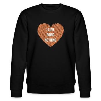 I love doing nothing / ich liebe das Nichtstun - Stanley/Stella Unisex Bio-Sweatshirt CHANGER  - Schwarz - Vorne - Nik (191cm) & Marisol (170cm)