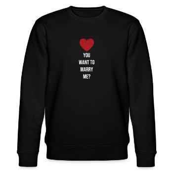 Der wohl süsseste Heiratsantrag der Welt - Stanley/Stella Unisex Bio-Sweatshirt CHANGER  - Schwarz - Vorne - Nik (191cm) & Marisol (170cm)