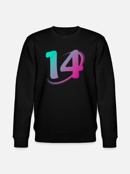 Nummer 14 mehrfarbig - Stanley/Stella Unisex Bio-Sweatshirt CHANGER - Schwarz