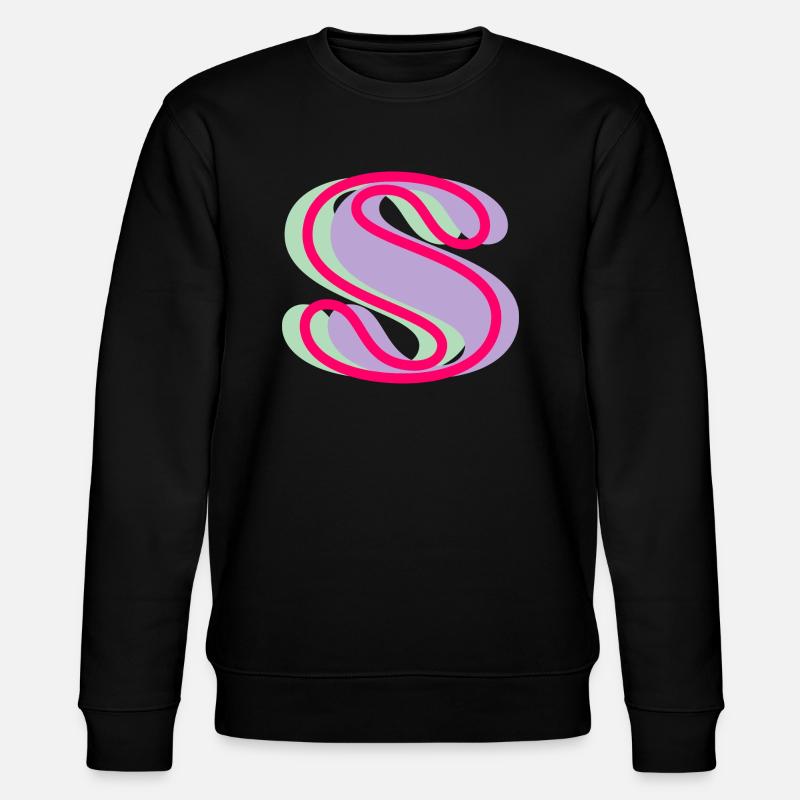 Mehrfarbiger Buchstabe s - Stanley/Stella Unisex Bio-Sweatshirt CHANGER - Schwarz
