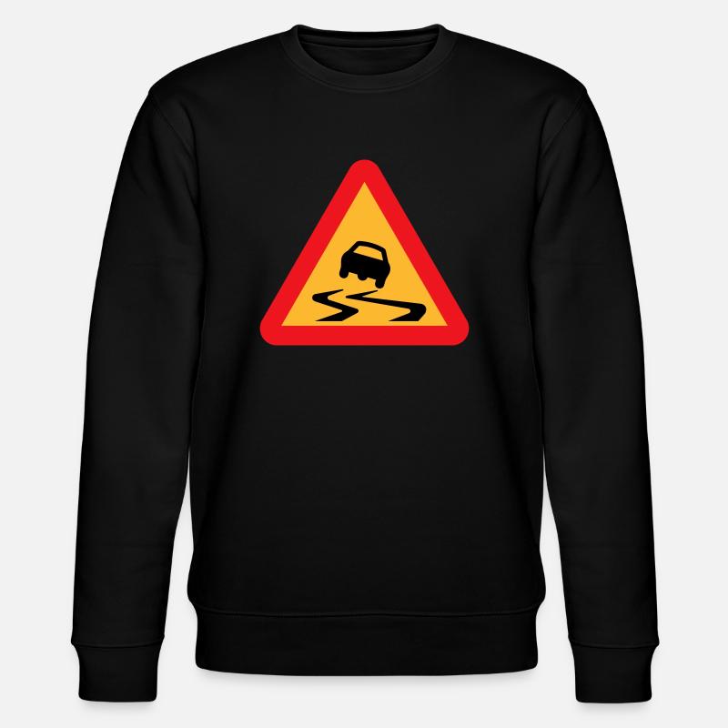 Slippery Road Car Warning - Stanley/Stella CHANGER Unisex Organic Sweatshirt - black