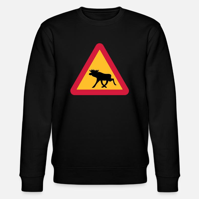 Caution Moose! - Stanley/Stella CHANGER Unisex Organic Sweatshirt - black