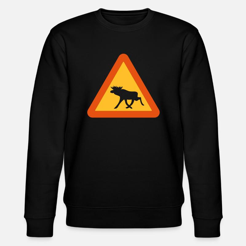 Caution Moose! - Stanley/Stella CHANGER Unisex Organic Sweatshirt - black