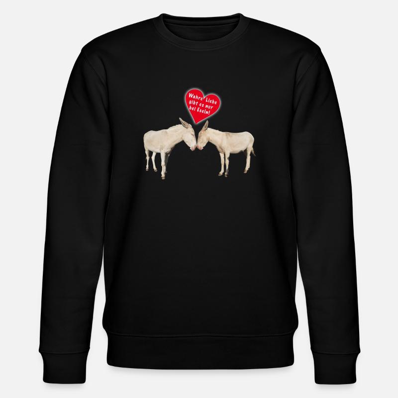 Wahre Esel Liebe - Stanley/Stella Unisex Bio-Sweatshirt CHANGER  - Schwarz
