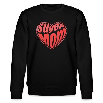 Supermom Mama Muttertag Hero - Stanley/Stella Unisex Bio-Sweatshirt CHANGER  - Schwarz - Vorne - Nik (191cm) & Marisol (170cm)