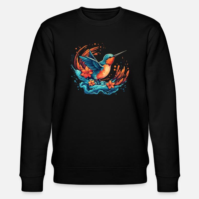 Oiseau explosion de fleurs - Sweat bio CHANGER Stanley/Stella Unisexe - noir