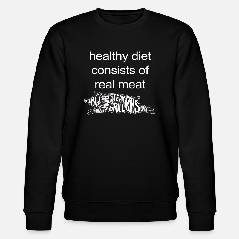real meat - Stanley/Stella Unisex Bio-Sweatshirt CHANGER  - Schwarz