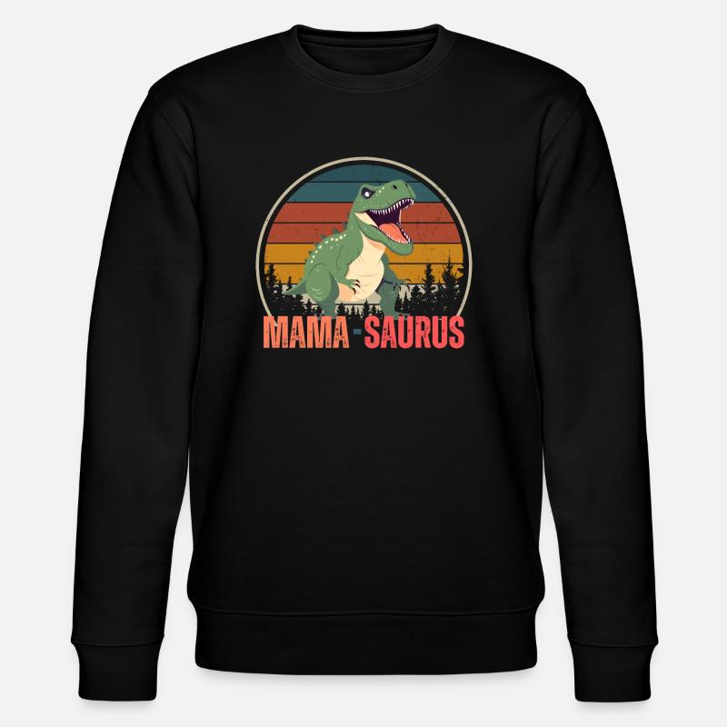 Mama saurus - Stanley/Stella Unisex Bio-Sweatshirt CHANGER  - Schwarz
