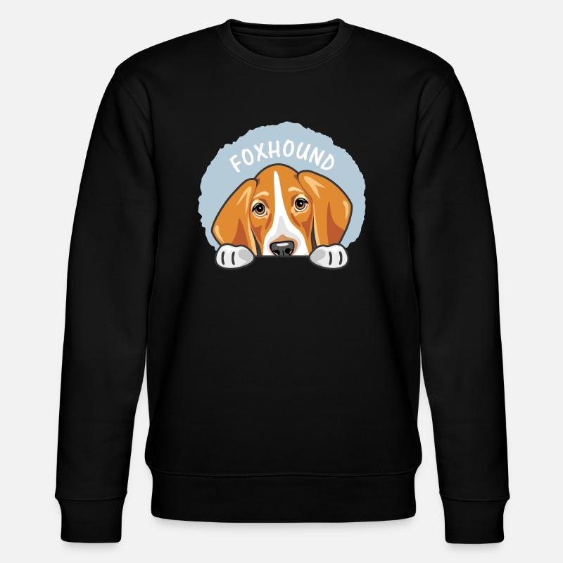 Peeking cute sad foxhound - Stanley/Stella CHANGER Unisex Organic Sweatshirt - black