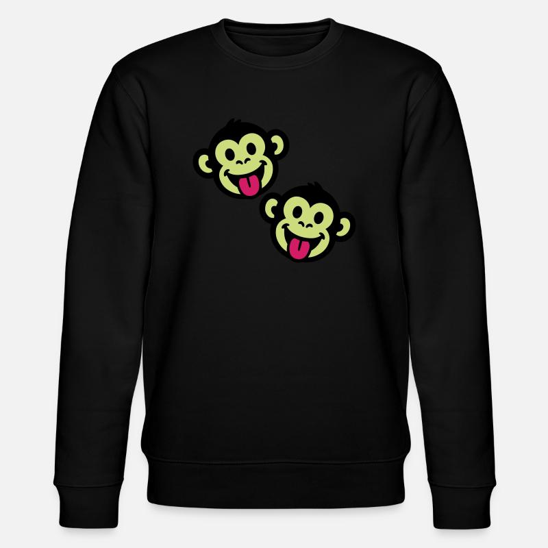Monkey Funny - Stanley/Stella CHANGER Unisex Organic Sweatshirt - black